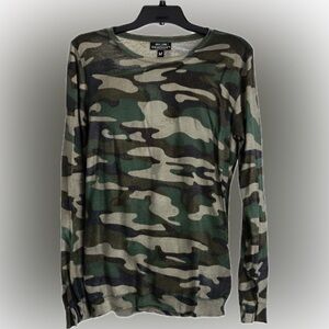 J Crew Mercantile Green Camouflage Womens Medium Long Sleeve Lightweight Sweater